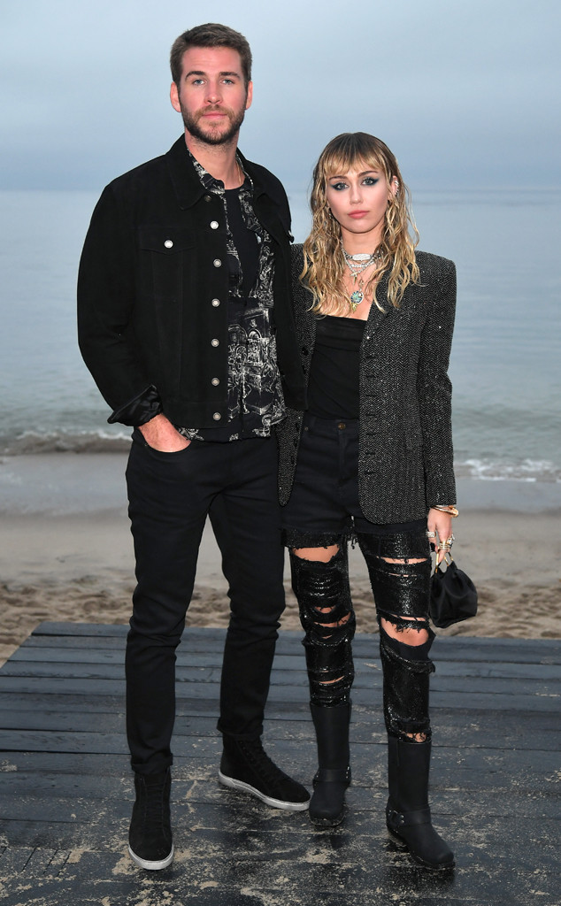 Liam Hemsworth, Miley Cyrus, Saint Laurent Mens Spring Summer 20 Show Liam Hemsworth, Miley Cyrus, Saint Laurent Mens Spring Summer 20 Show